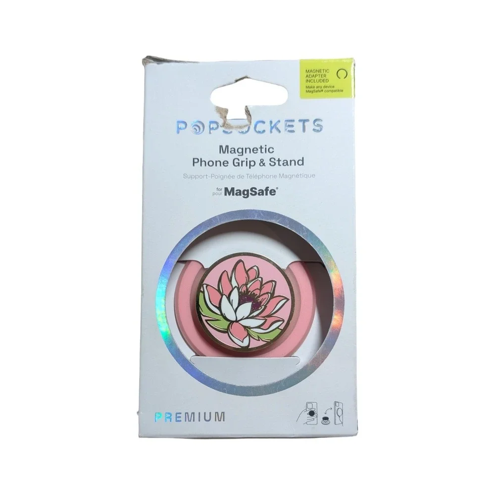 40-O Popsockets MagSafe Magnetic Phone Grip & Stand - Pink Water Lily